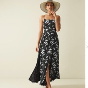 Reiss Fenna Leaf Print Cross Back Dress NWT Sz 6
